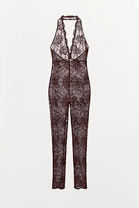 LACE HALTER JUMPSUIT