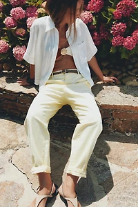 BRAIDED BELTED CHINO PANTS