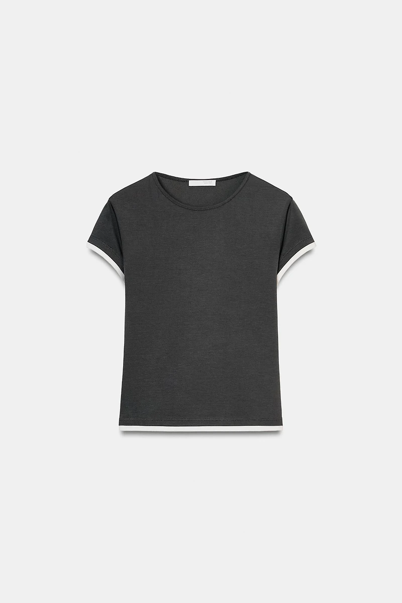 CONTRAST PIPING T-SHIRT