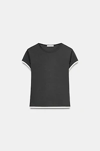 CONTRAST PIPING T-SHIRT