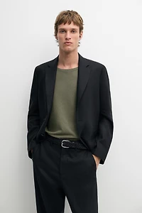 Tailored fit 100% linen suit blazer
