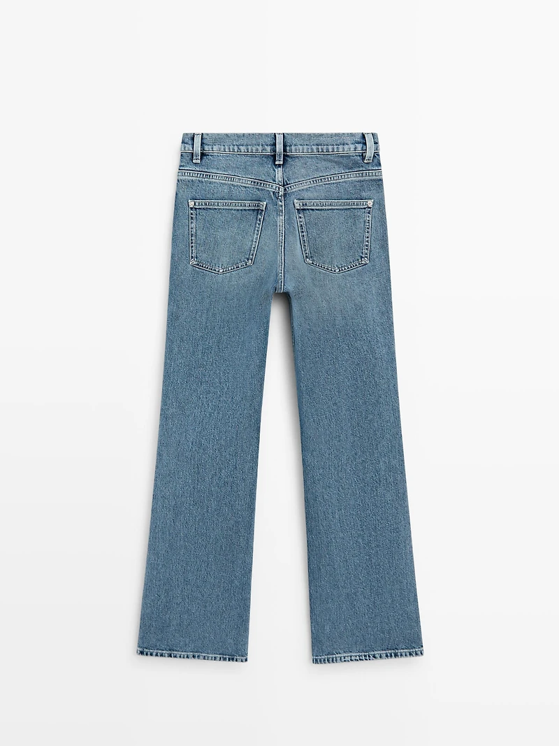 High-waist boot-cut jeans