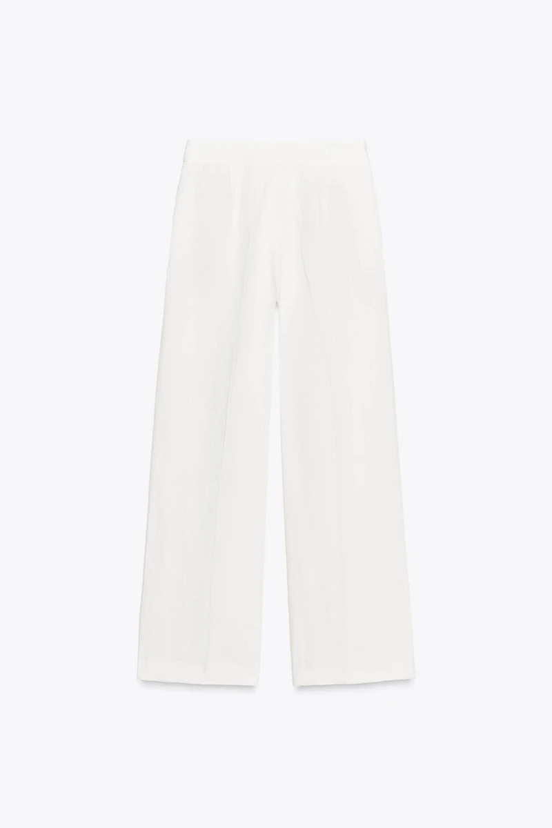 PLEATED LINEN BLEND PANTS ZW COLLECTION