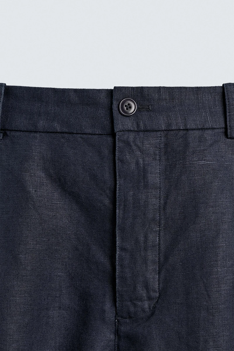 100% HEMP PLEATED WIDE FIT PANTS