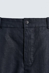 100% HEMP PLEATED WIDE FIT PANTS