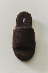 TERRYCLOTH FLATFORM SLIDERS