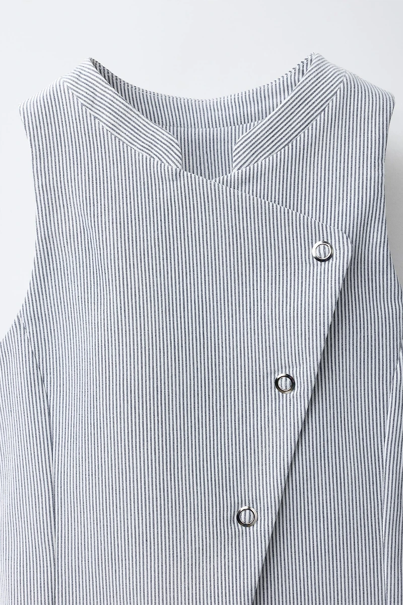 MANDARIN COLLAR WRAP VEST