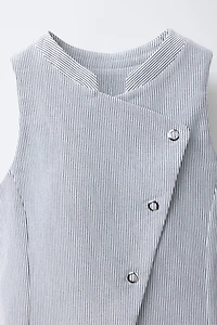 MANDARIN COLLAR WRAP VEST