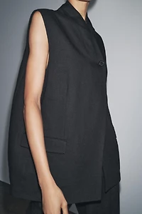 ZW COLLECTION LINEN BLEND VEST