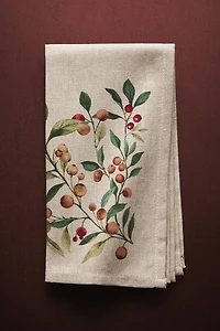 LOT DE SERVIETTES DE TABLE EN COTON BRANCHES DE NOËL (LOT DE 2)