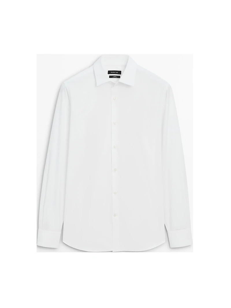 Slim fit 100% cotton poplin shirt