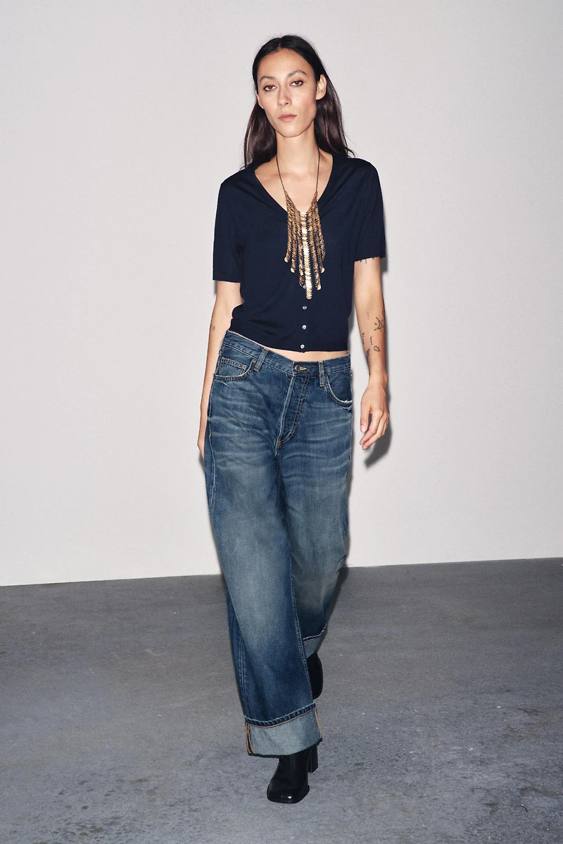 GILET MANCHES COURTES 100 % LAINE EXTRAFINE