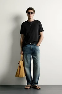 REGULAR FIT HENLEY T-SHIRT
