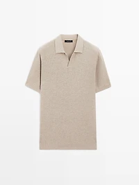 100% cotton knit polo sweater