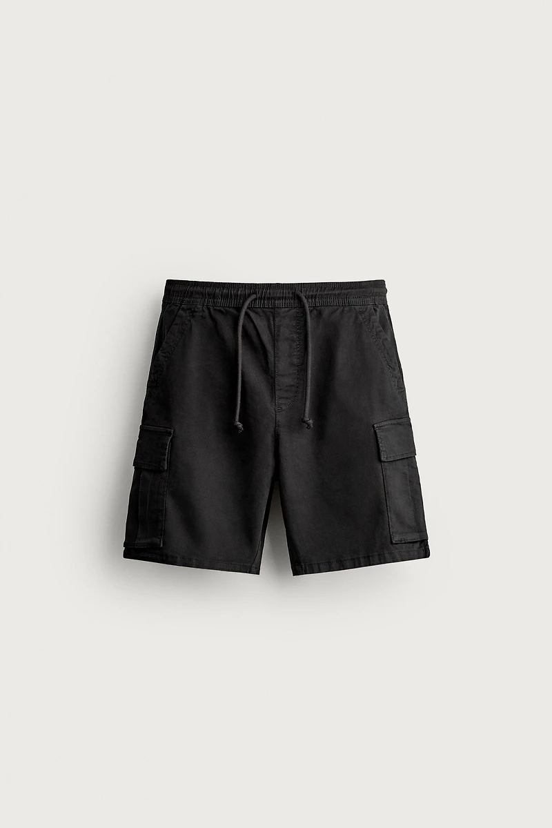 BERMUDA CARGO RELAXED FIT DÉLAVÉ