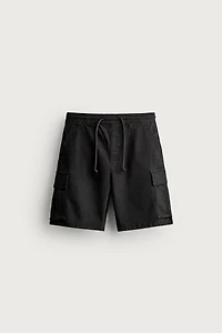 BERMUDA CARGO RELAXED FIT DÉLAVÉ