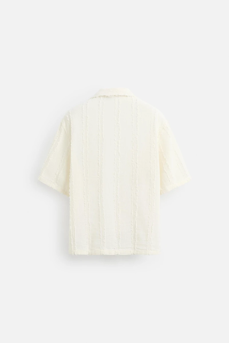 JACQUARD FRAYED SHIRT