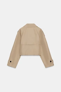CROPPED CROSSOVER TRENCH COAT