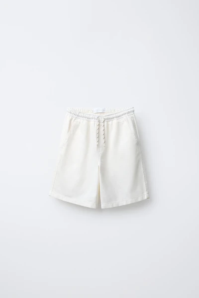 STRAIGHT FLOWY TWILL SHORTS