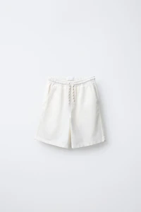 STRAIGHT FLOWY TWILL SHORTS