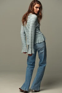 GATHERED KNIT CARDIGAN