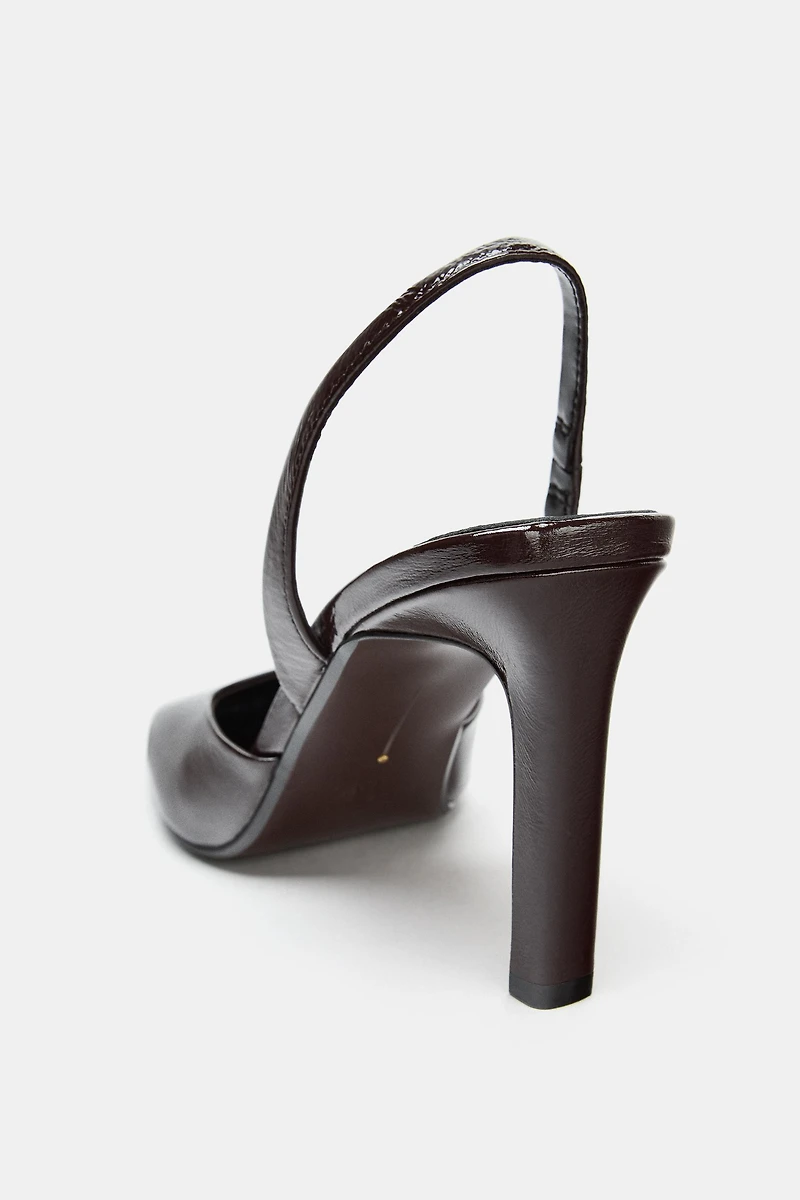 LEATHER SLINGBACK HEELS