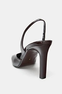 LEATHER SLINGBACK HEELS