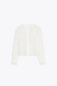 BLOUSE COURTE BRODÉE PERFORÉE