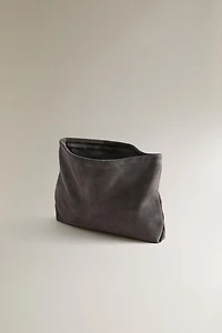 LARGE SPLIT SUEDE MAKEUP BAG
