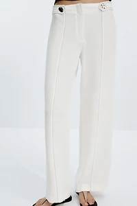 CONTRAST STITCHING LOOP PANTS