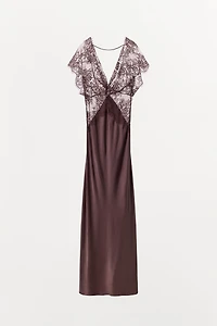 COMBINATION SATIN LACE DRESS