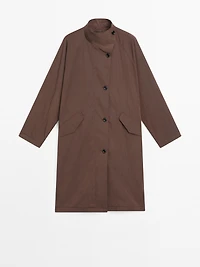 Trench fluide oversize tissu déperlant