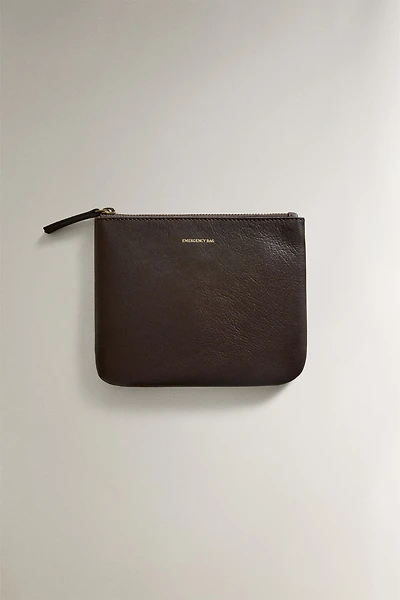 LEATHER "EMERGENCY BAG" MAKEUP BAG