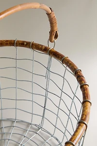 IRON AND RATTAN BASKET