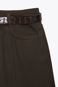 Z1975 HIGH-WAISTED WIDE LEG BELTED JEANS