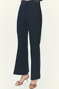 BUCKLED FLARE PANTS