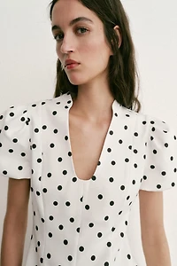 PUFF SLEEVE SHORT DRESS