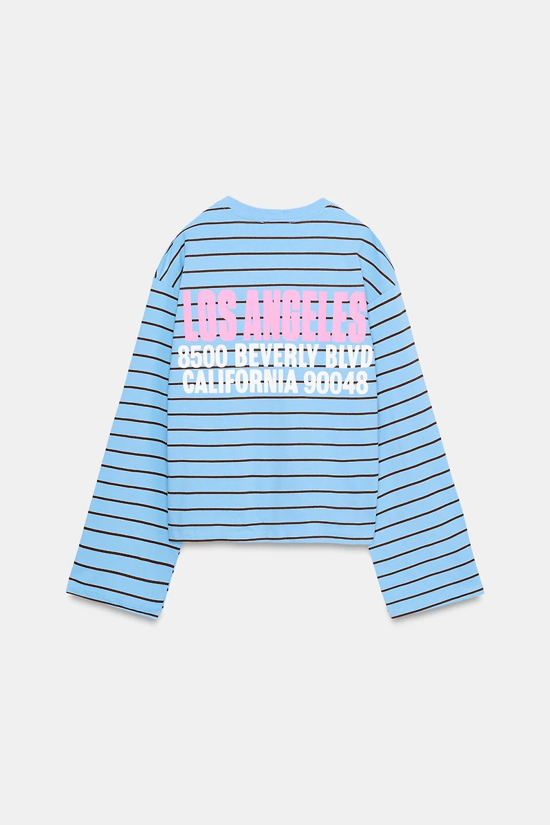STRIPED TEXT T-SHIRT