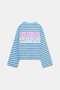 STRIPED TEXT T-SHIRT