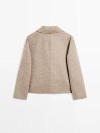 Manteau court laine avec boutons