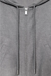 SWEAT À CAPUCHE CÔTELÉ DOUX