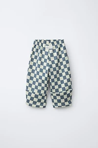 CHECKERED BALLOON PANTS
