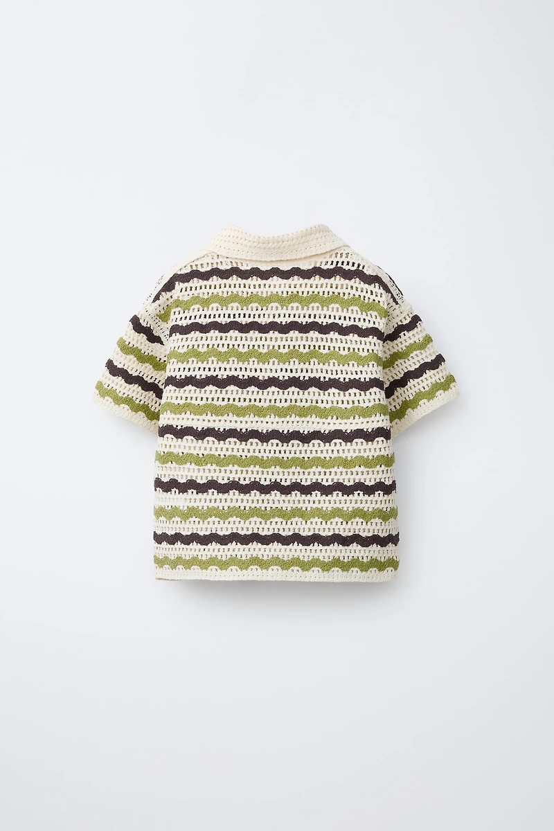 CHEMISE EN MAILLE CROCHET ZIGZAG