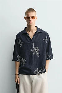 EMBROIDERED LEAF POLO SHIRT