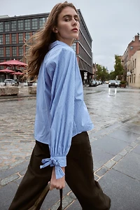POPLIN SHIRT WITH TIES