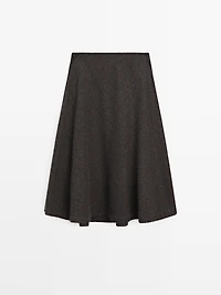Gingham flared midi skirt