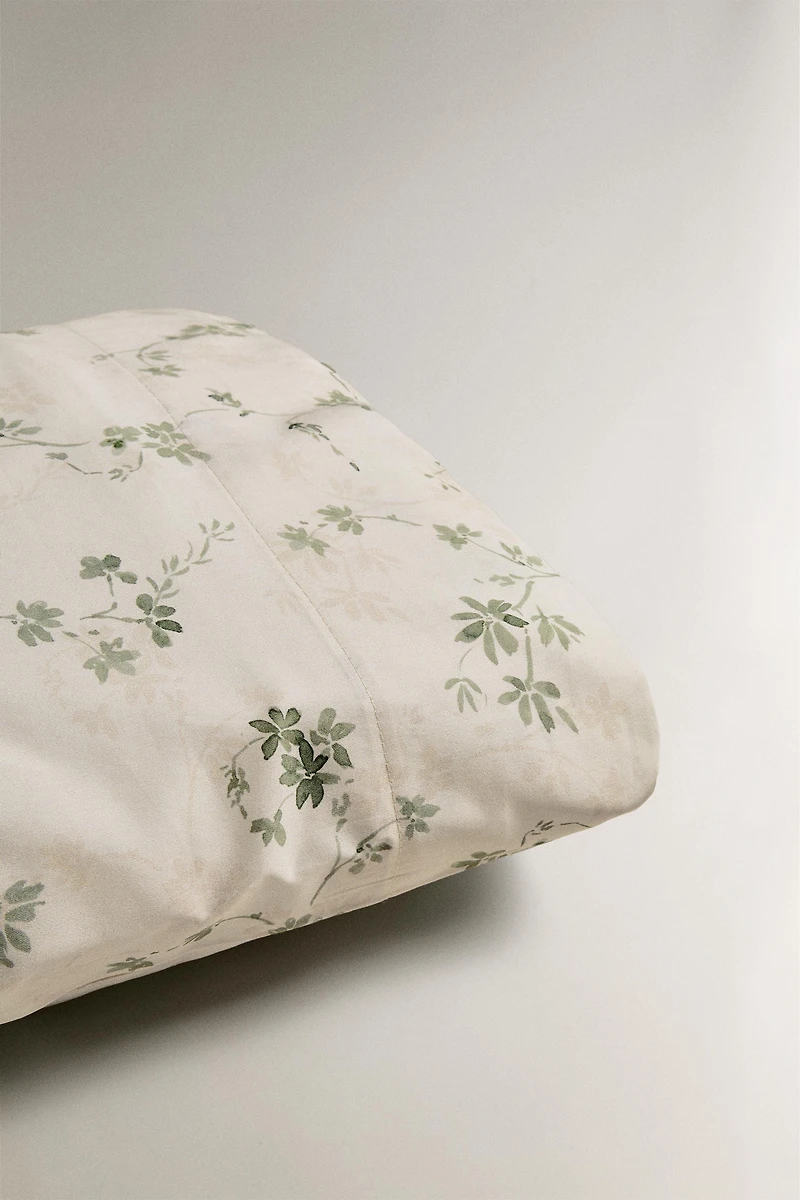 FLORAL PRINT SATEEN PILLOWCASE