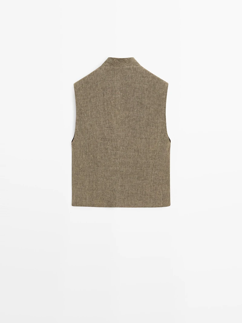 Veste sans manches 100 % lin