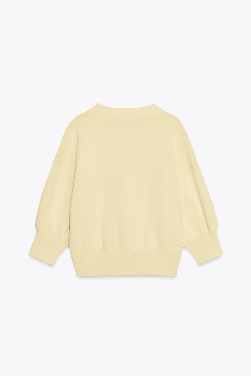 FRENCH SLEEVE KNIT CARDIGAN