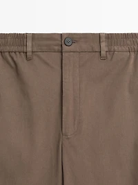 Cotton blend jogger fit trousers